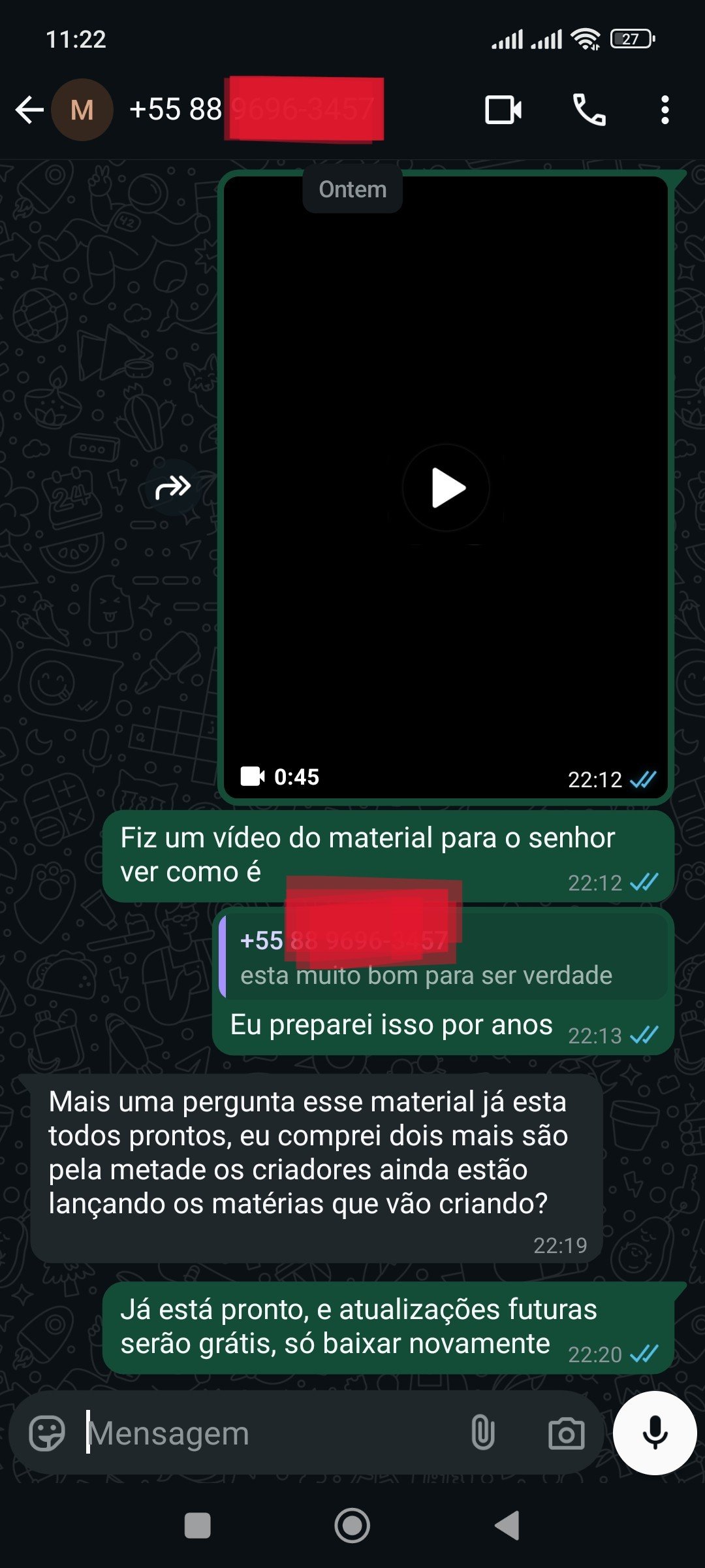 WhatsApp feedback