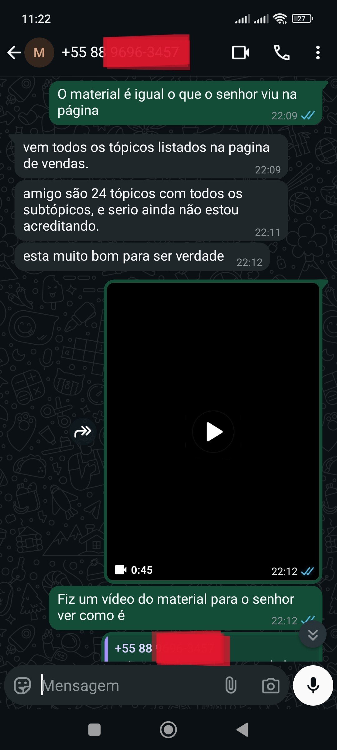 WhatsApp feedback